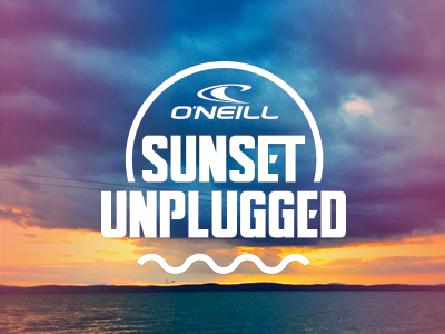 O'neill Sunset Unplugged beach event jam logo logotype music oneill party summertime surf typography
