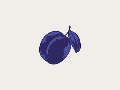 Plum drawing emblem fruit icon illustration label logo plum spirit vector