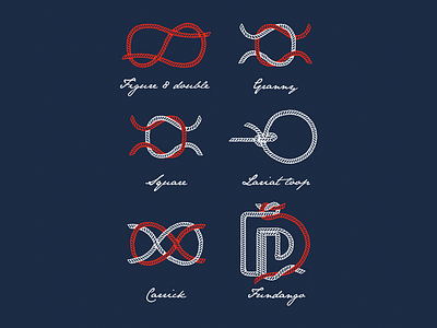 Fundango Knot illustration knot nautical ocean rope sail sailing sailor sea tee tshirt