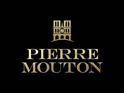 Pierre Mouton logo building catedral champagne drink emblem france french logo mark notredame