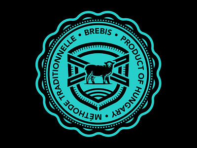 Brebis logo badge brebis champagne crest drink emblem logo sheep shield wine