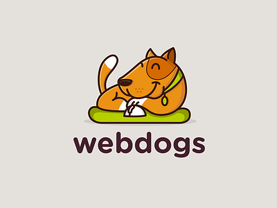 Webdogs character dog emblem illustration logo paw pet pup puppy webshop