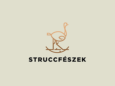 StruccFészek logo (concept) animal bird emblem food logo logo design nature nest ostrich zoo