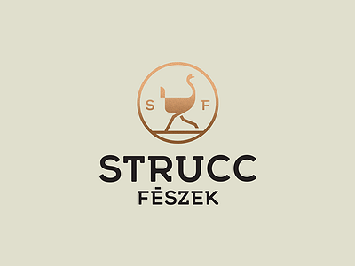 StruccFészek logo (final) animal badge bird branding food logo logo design meat ostrich zoo