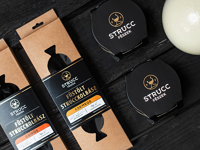 Packaging design (ostrich sausage and paté) for StruccFészek