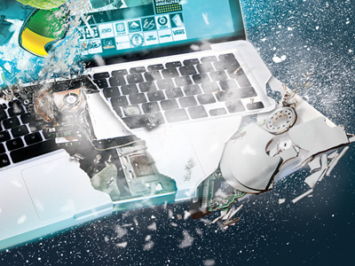 Damaged ad advertise apple boom broken crashed damaged disc dynamic extreme hard keyboard macbook offline pro shop snow sport store webshop