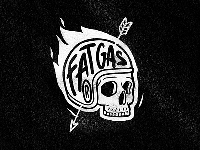 Fat Gas gas helmet illustration motorcycle racer racing rider skull skullhead streetwear