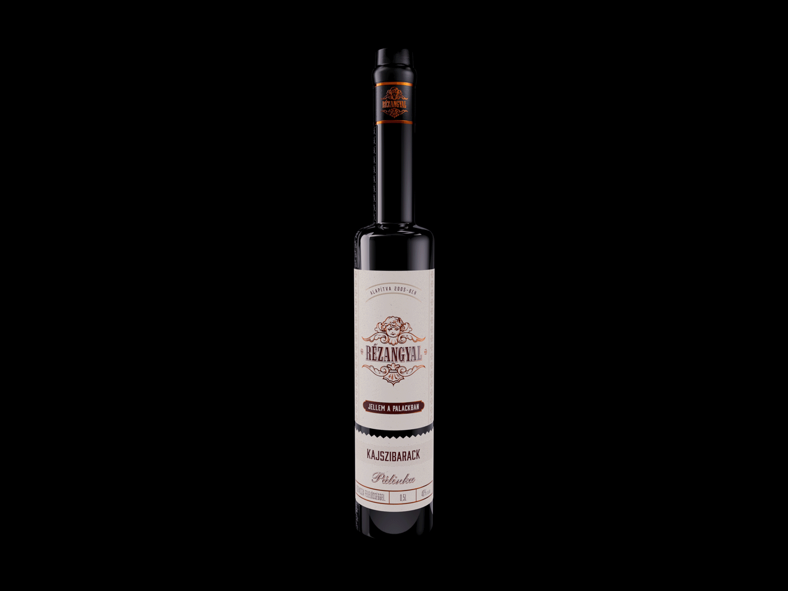 Rézangyal beverages bottle branding brandy identity label package packaging pálinka spirit