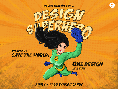 Vacancy for a UX Designer design hiring illustration jobvacancy superhero vacancy