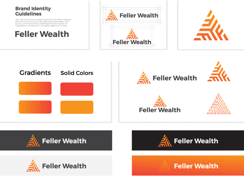 Feller Wealth Management Logo. business community concept. corporate finance forum global job logo manager world