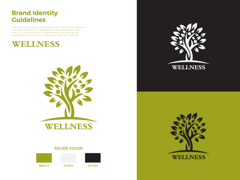 WELLNESS beauty body care. health life logo nutrition