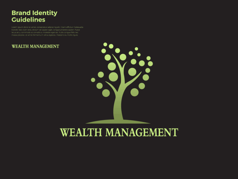 Wealth Management bank branding business care. cash consulting financial fund logo management money wealth