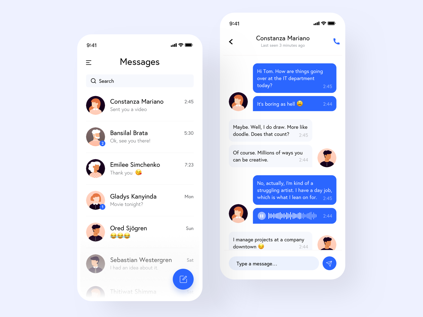 Daily UI 13 - Direct Message by Angelica Dovnar on Dribbble