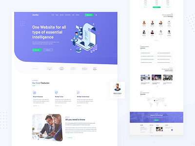 Zenifer - Business and Corporate Homepage Design corporate agency illustration dribbble best shot google analytics statistics icon vector blockchain ios android interface landing page design minimal clean new trend popular trending graphics saas b2b wordpress shopify ui ux kit pricing web app typography website homepage blog