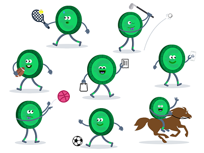 Funny Mascot character coin dribbble hello illustration mascot online gambling sports