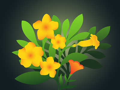 Almanda Flower design flat illustration minimal vector