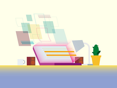 Desk animation design flat illustration illustrator minimal vector website
