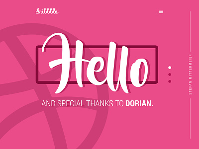 Hello Dribbble - My name is Stefan Mittermeier dribbble invites fullscreen intro hello hello dribbble roboto ui-ux webdesign webdesigner