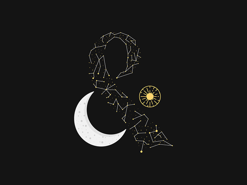 And the sun will rise and we will try again moon stars space typography type illustration hand drawn drawn type hand lattering lattering ampersand