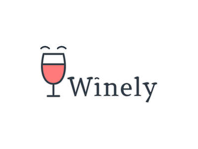 Logo design Winely app black brand eat font food lettering logo logotype mark red wine