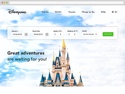 Landing page Disneyland