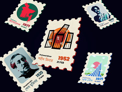 Postage Stamp Design coloful design illustration photoshop postage stamp poster art stamp typography