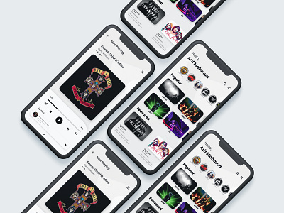 Music Player App UI Design iphone iphonex music app music player ui photoshop ui uiux ux xd