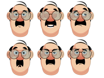 Facial Expressions illustration motion animation vector