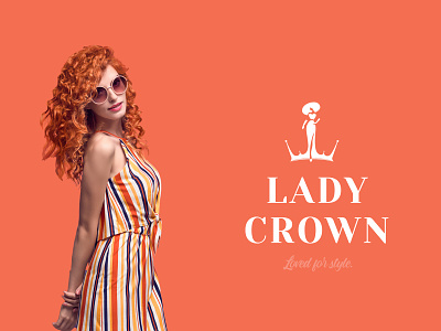 Lady Crown Fashion Logo