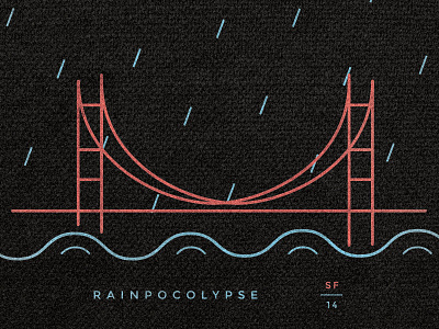 Rainpocolypse hustle icon illustration marketing poster print san francisco t-shirt