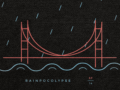 Rainpocolypse hustle icon illustration marketing poster print san francisco t shirt