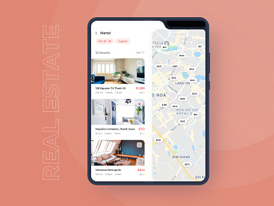 Real Estate App - Galaxy Fold app design ui