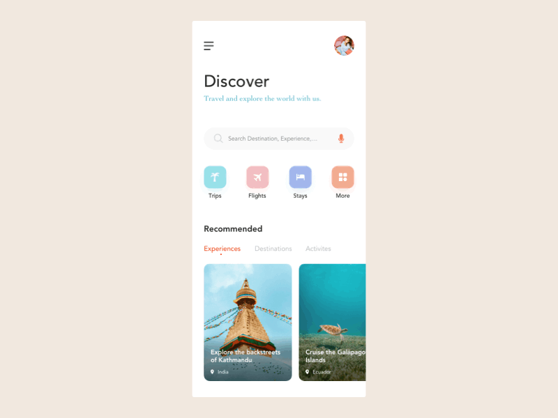 Travel App Interaction