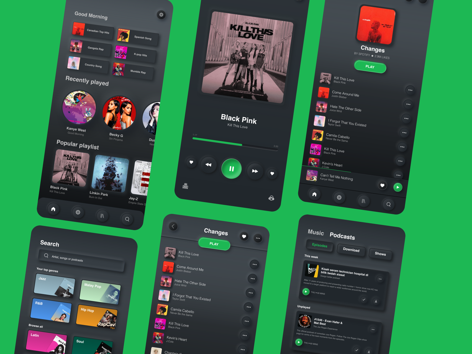 Spotify UI Redesign by afiqbinabdulrahman on Dribbble