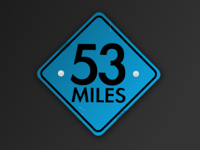 53 Miles icon miles sign traffic