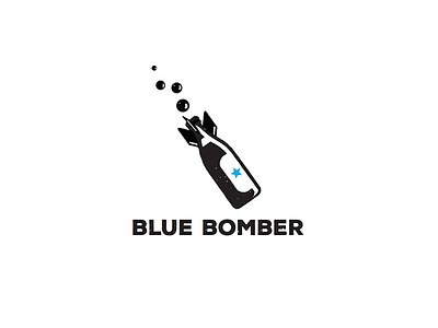 Blue Bomber Logo beer bomb bomber bottle brewery ipa logo