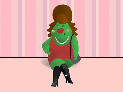 Sabine birthday drag dragqueen illustration ipad procreate queen texture toad