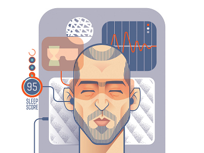 Sleep Test Drive adobeillustrator flat design illustration sleep technology vector
