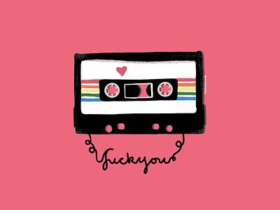F*** You cassette illustration procreate singles awareness day valentines valentines day