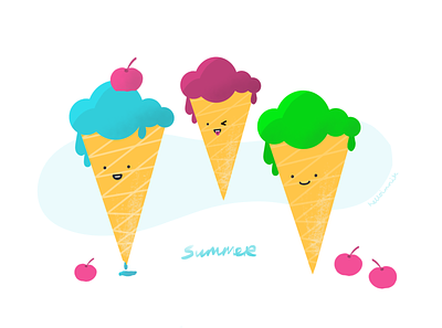 Summer 🍒 ice cream illustration procreate procreate art summer