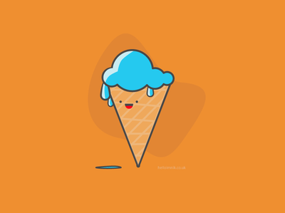 Melty The Ice Cream adobe illustrator graphic design hot ice cream illustration illustrator summer