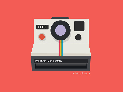 Polaroid Land Camera camera illustrator photography polaroid retro tech vector art vintage camera