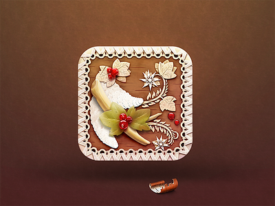from Siberia with love :) berry carve cut elm foliage icon ios icon leaf shadow