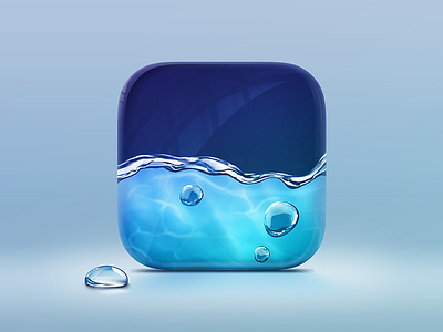 icon water app app icon aqua drop glare glass hotspot icon ios shadow surface water