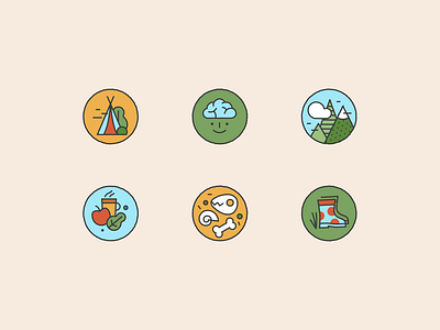 Forest kindergarten icons