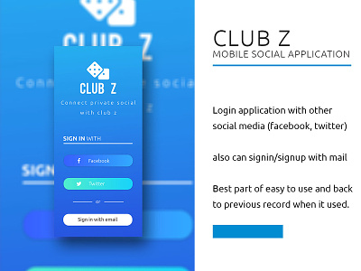 Club Z Mobile Application application design clubz social apps ui ux