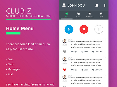 Club Z Social app app club social clubz mobile app mobile application social