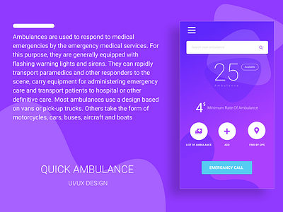 Quick Ambulance UI/UX Design