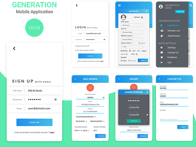 Generation Mobile Application (UI/UX Desgin) application design psd uiux uiux design