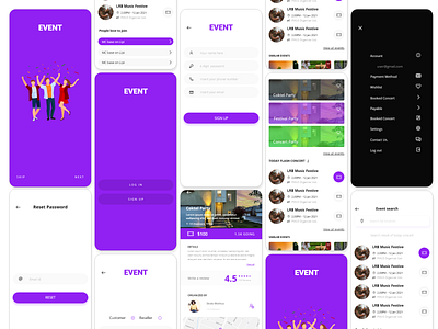 Event booking UI/UX design adobe xd booking app concert app concert book concert ticketing event event booking figma ios ios android ticket app ticket book ticket booking ticket design